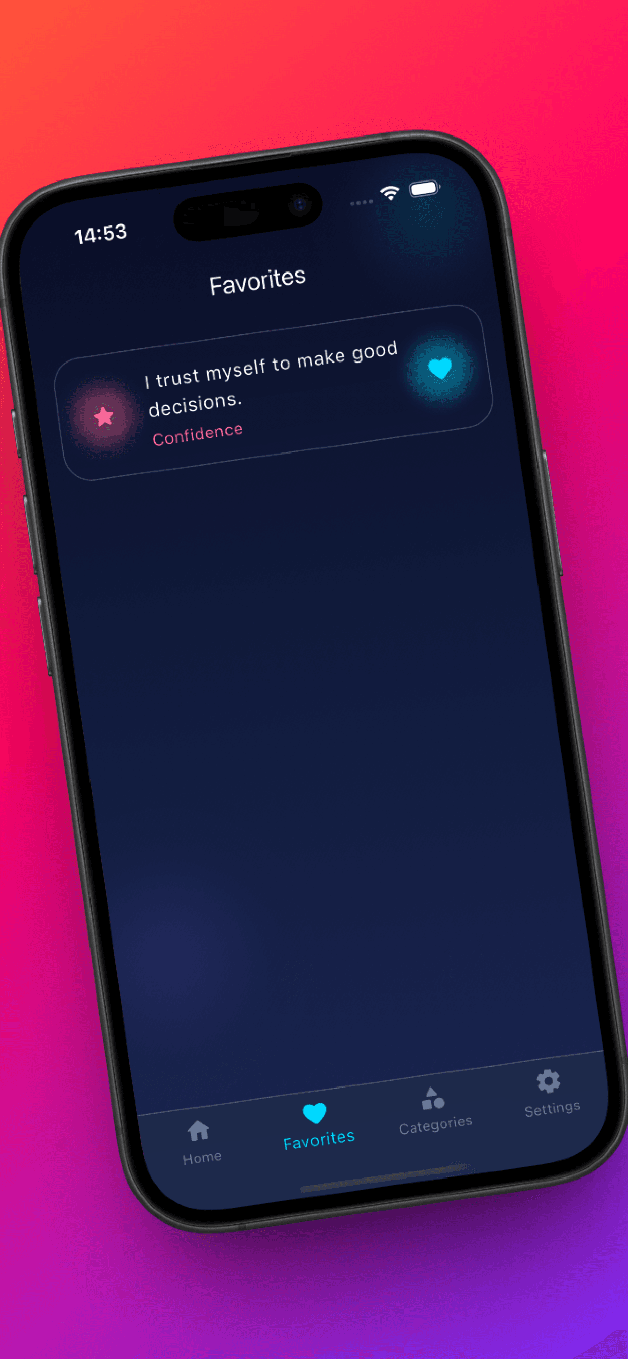 Swipe animation between affirmations in Afflo